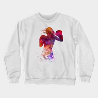 Boxing-muay thai in watercolor Crewneck Sweatshirt